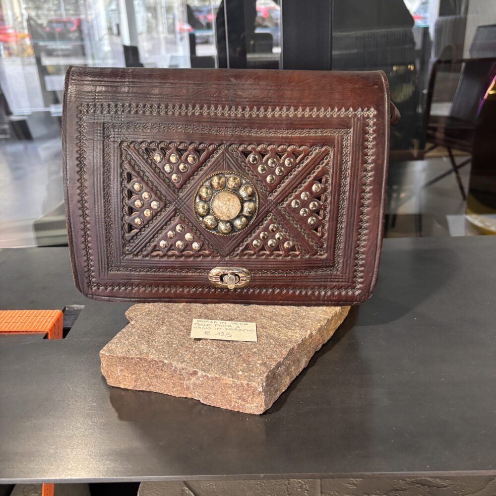 Borsa in vera pelle tradizionale Berbera tipologia "postina"