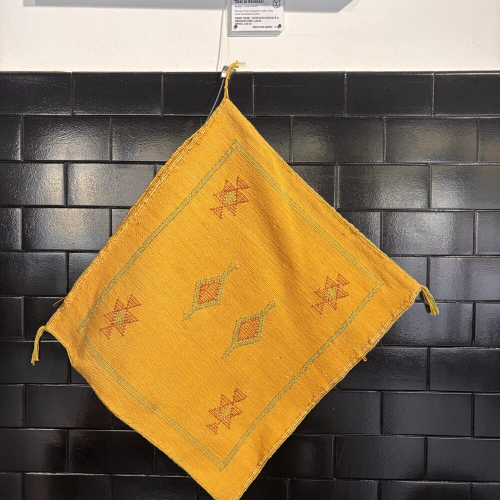 Fodera cuscino in seta di sabra - cm 45x45 - Colore Senape